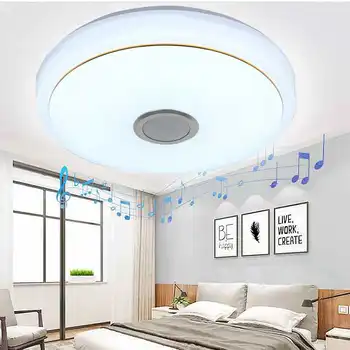 80W RGB Zatemniti Glasbe Stropna svetilka, Remote&APP nadzor Stropne Luči AC 220V za dom bluetooth zvočnik razsvetljave Držalo