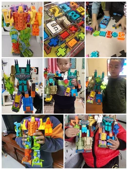8183D Fit Deformacije Igrača Število Dinozaver Robot Boy King Kong Avto Puzzle Različne Abecede Otrok 3-6 Let