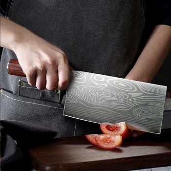 8inch Kuhinjski Nož iz Nerjavečega Jekla, Sekljanje Mesa Cleaver Rezanje Zelenjave Kitajski Kuhar KnifeThe Barve Z Lesenim ročaj Bois