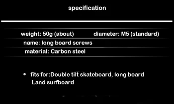 8Pcs Skateboard Tovornjaki Vijaki Hardwares M5x25/29/32/38/44/50 mm Vijaki za Vgradnjo antikorozijski Ogljikovega Jekla Trajne Most Nohti Orehi