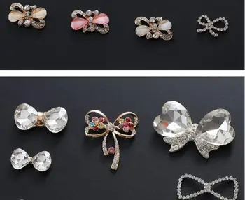 9 vrst slog zlitine gumb 100 kozarcev/veliko kristalno bowknot Nosorogovo pearl gumbi kristalno za poroko/stranka/obleko pribor