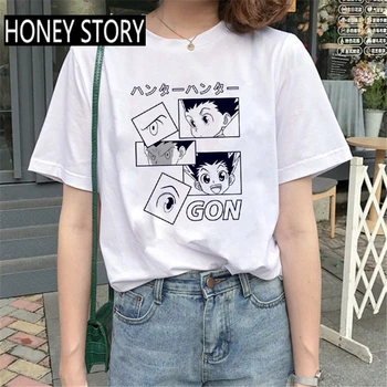 90. letih Japonski Anime Hunter X Hunter T-shirt Črna Tees Moških Harajuku Kawaii Killua Tshirt Smešno Hisoka T Shirt Vrhovi Unisex Moški