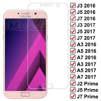 9D Kaljeno Steklo Za Samsung Galaxy S7 A3 A5 A7 J3 J5 J7 2016 2017 J2 J4 J7 Jedro J5 Prime Zaščitnik Zaslon Zaščitna Stekla