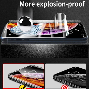 9H Hydrogel Film Za iPhone Mini 12 X Xs Xr 11 Pro Max 7 8 6 6S Plus SE 2020 Zaslon Patron, Ne Kaljenega