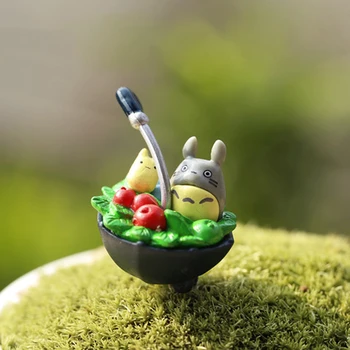 9pcs kawaii cute Anime My Neighbor Totoro micro garden landscape decoration Lawn ornaments figures toys DIY aquarium accessories