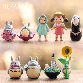9pcs kawaii cute Anime My Neighbor Totoro micro garden landscape decoration Lawn ornaments figures toys DIY aquarium accessories