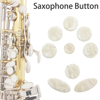 9pcs/set Saksofon Prsti Gumbi Biser Pravi Abalone Shell Popravil Delov Sax Zamenjava Vložkov Tipke