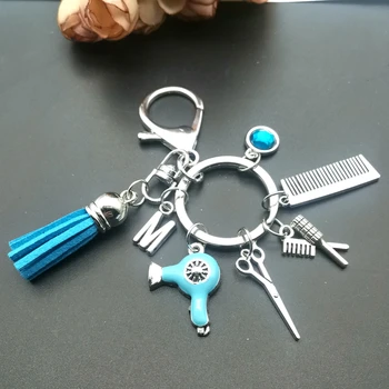 A-Z Pričeska Darilo Čar Tassel Keychain Retro Nakit Mini Frizerske Škarje Za Lase Glavnik Keychain