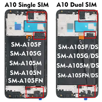 A105 Za Samsung Galaxy A10 2019 SM A105F A105FN A105G A105M DS LCD-Zaslon, Zaslon na Dotik, Računalnike Skupščine Z ali Brez Okvirja