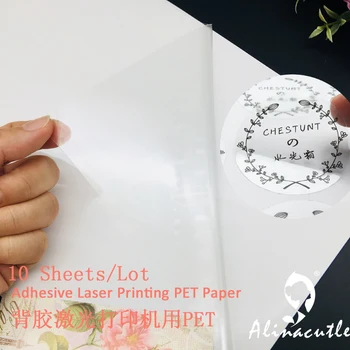 A4X10SHEETS samolepilne Jasno PET Papir za Laserski Tiskalnik Logotip tiskom DIY Scrapbooking Album ročno izdelan papir obrti