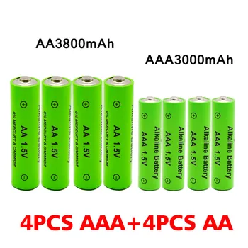 AA + AAA AA 1,5 V 3800mAh / 1,5 V AAA 3000mah Alkalne Baterije Bliskavico Igrače Watch MP3 Predvajalnik Zamenjajte baterije za polnjenje Ni-Mh Baterije