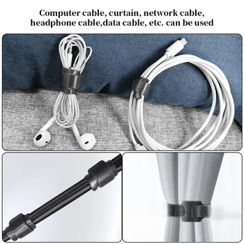 !ACCEZZ 20pcs Kabel USB Navijalec Kravato Kabel Organizator Za PC Kabel, Slušalke Žice Kljuke Pisane Najlon Samolepilni Posnetek Kabel Trak