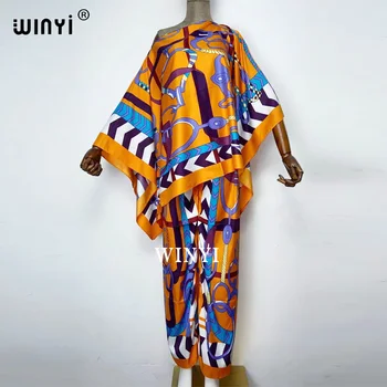 Afrika obleko, dvodelno, Bohemian Natisnjena v Velikosti Proti-vrat Batwing Rokav Obleka Ženske Elastične s Svilo, Dolžina Tal Nov Modni Tide