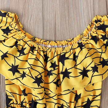 Afriška Oblačila za Ženske 2021 Poletje Afriških Otrok Tiskanje Kratkih Rokavov Dolgo Jumpsuit Girl Obleke