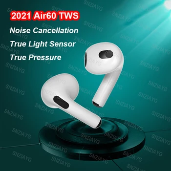 Air60 TWS Brezžična Bluetooth Slušalka Senzor Svetlobe v Uho Čepkov S Polnjenjem Primeru 2021 Nova