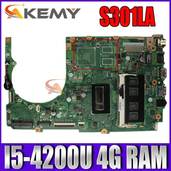 Akemy S301LA Prenosni računalnik z matično ploščo za ASUS S301LA S301L S301 Q301LA Q301L Test original mainboard 4G RAM I5-4200U