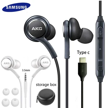 AKG samsung Slušalke IG955 Tip-c /3.5 mm V-ušesni Mikrofon slušalke za Galaxy S20 S21 note10 20 Ultra S9 S10 S8 S7 huawei xiaomi