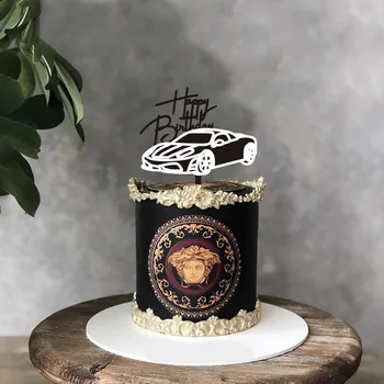 Akril Happy Birthday Cake Toppers, motorno kolo, Pokrivalo Torto Pokrivalo Otroci Avto Torto Dekoracijo Stranka Peko DIY Dekor