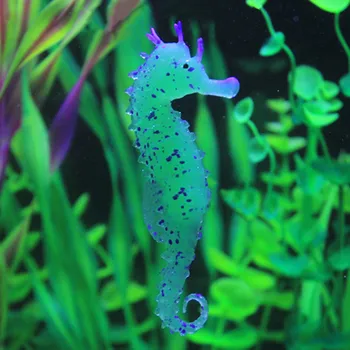 Akvarij Svetlobna Seahorse Ornament Žareti V Temno Krajinsko Silikonski Sea Horse Žareče Fish Tank Dekoracijo Hipokampusu Prodaje QW