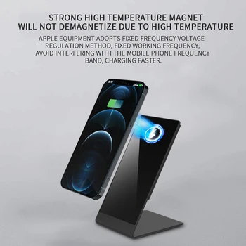 Aluminij Brezžični Magnetni Polnilnike Stojalo 15W Za Magsafe iPhone 12 Pro Max Polnjenje Z Držalom za Telefon Za iPhone 12 serije