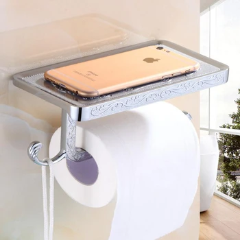 Aluminij zlitine Starinsko moda bronasto in srebrno toaletni papir držalo kopalnica mobilno držalo wc palico toaletni papir držalo