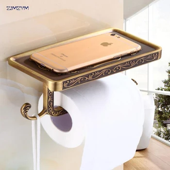 Aluminij zlitine Starinsko moda bronasto in srebrno toaletni papir držalo kopalnica mobilno držalo wc palico toaletni papir držalo