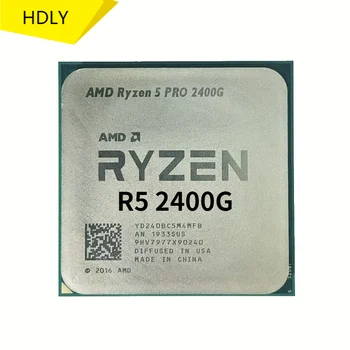 AMD Ryzen 5 2400G R5 2400G pro R5 2400G 3.6 GHz Quad-Core Quad-Nit 65W CPU Procesor YD2400C5M4MFB Vtičnico AM4