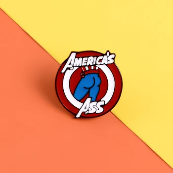 America ' s Ass Emajl Zatiči Ščit Broške Super junak River Pin Jopiči vrečko Značke znanstvena fantastika filmov Kovinske zaponke Nakit Darila