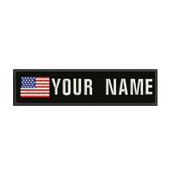 Ameriško Zastavo ZDA 10x2.5 cm Vezenje po Meri Ime Besedilo Obliž Proge značko, iz Železa Ali Velcro Varnostno Obliži zda