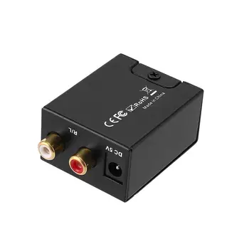 Analogno-Digitalni Optični SPDIF Koaksialni Avdio Pretvornik Napajalnik Z Toslink Kabel in Napajalni Adapter za Optični