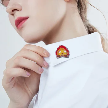 Anastasia je Srce Gibljejo Grad Ghibli fest emajl pin Ogenj duha broška
