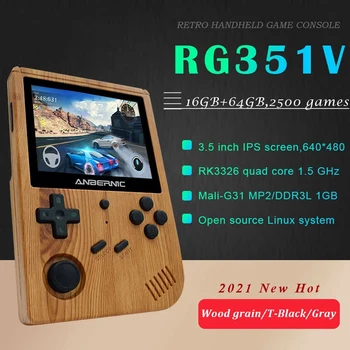 ANBERNIC-Retro RG351V Igralno Konzolo 3,5-palčni zaslon IPS RK3326 čip, WIFI vgrajen, video igre, ročni