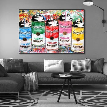 Andy Warhol Paradižnikova Juha Grafiti Umetnost Platno Slikarstvo Plakatov in Fotografij Wall Art Slik, Dnevna Soba Dekoracijo Sten Cuadro