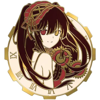 Anime DATUM ŽIVO Tokisaki Kurumi Nočna mora Kovinski Značko Slika Broška Pin Medaljo Gumb Spominek Kostum Rekviziti Božič Darilo za 5,5 cm
