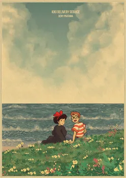 Anime Film Retro Kolekcija Plakat Miyazaki Strip Sliko Doma Dekor Živahen Stran Stene Umetnosti Plakatov