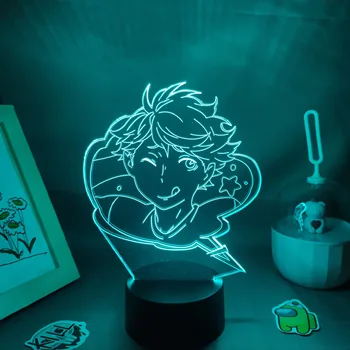 Anime Haikyuu Slika Oikawa Tooru 3D LED RGB Neon Baterije Nočne Luči Darilo Za Prijatelja, Spalnica Tabela Doma Manga Lava Svetilk Dekor