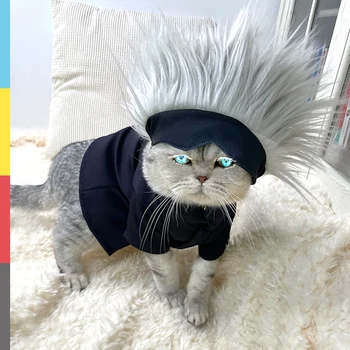 Anime Jujutsu Kaisen Gojo Satoru Luštna Mačka Oblačila Plašč Nasumice Pokrivala Cosplay Kostume, Sprejmejo Fotografije Rekviziti Pes Hišne Potrebščine