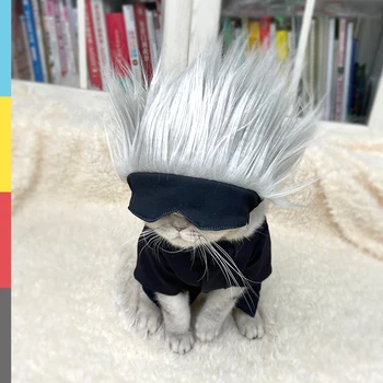 Anime Jujutsu Kaisen Gojo Satoru Luštna Mačka Oblačila Plašč Nasumice Pokrivala Cosplay Kostume, Sprejmejo Fotografije Rekviziti Pes Hišne Potrebščine