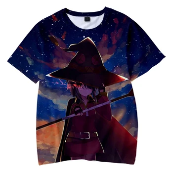 Anime Konosuba 3D Natisnjeni T-Shirt Megumin Ulične Moški Ženske Priložnostne Moda Prevelik Tees Unisex Vrhovi Majice