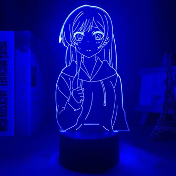 Anime Najem Punco Slika Model LED Nočna Lučka Kawaii Ichinose Chizuru figuric 3D Lučka za Dekoracijo Anime Ljubitelje Darilo