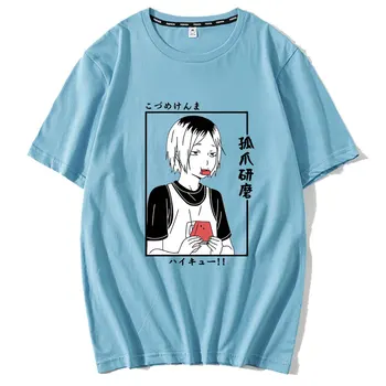 Anime Nekoma Kenma Kozume Haikyuu Cosplay Harajuku Tiskanje Kratkimi Rokavi T-shirt Moški Momen Priložnostne Svoboden Kratkimi Rokavi Tshirt
