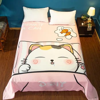 Anime Poliester Flatsheet za 4 m 5 m 6 m Postelja za Odrasle ali Otroke Bedsheet Risanka Luštna Mačka 3D Tiskanja Bedspread Tekstil Doma