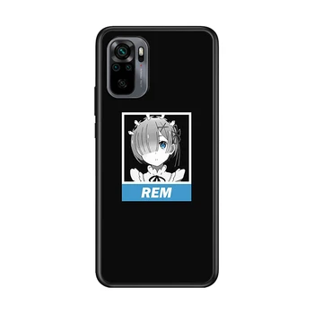 Anime RE NIČ Ram Rem za Xiaomi Redmi Opomba 10 10 9 9T 9S 9Pro Max 8T 8Pro 8 7 6 5 Pro 5A 4X 4 Mehko Črno Primeru Telefon