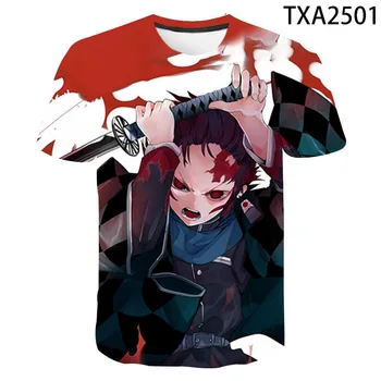 Anime T Shirt Demon Slayer Kimetsu Ne Yaiba Cosplay Majica S Kratkimi Rokavi Moški Ženske Otroci Kamado Tanjirou Nezuko Meč Tee Majica Cool Tee