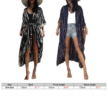 Anself 2021 Bikini Pokrov-ups Retro Črna Prugasta Lastnim Vložkom Ženske Poletje Kimono Obleko Plaži Nositi kopalke Plaži Kritje