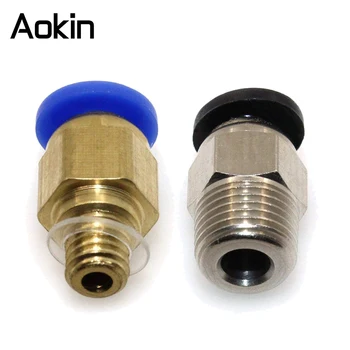 Aokin 20pcs/veliko PC4-M10 Ravne Pnevmatika Vgradnjo Pritisni in Povezovanje + PC4-M6 Hitro v Opremljanja za 3D Tiskalnik Bowden Iztiskanje