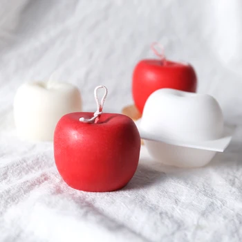 Apple Sveče Plesni Božič' Eve Stranke Darila Svate, Dekoracijo Apple Oblike Silikona Milo Modele Za Torto Plesni Mousse