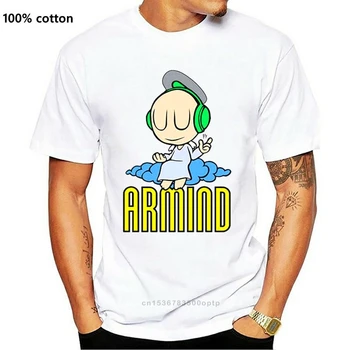 Armind Trance Glasbe Armin Van Buuren Trak T-Shirt Črna Bela Kratka Sleeved Tee Majica