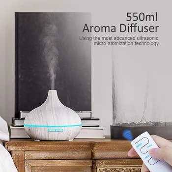 Aroma 550ml Zraka Vlažilnik Eterično Olje Difuzor Aromaterapija Električni Ultrazvočno kul Megle Maker za Dom Daljinski upravljalnik