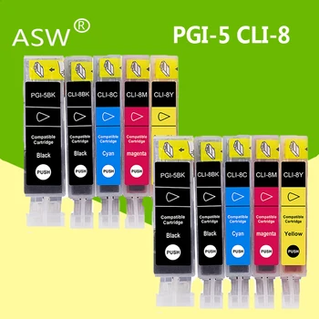 ASW Združljivih Kartuš ZGO-5 CLI-8 PGI5 CLI8 za Canon PIXMA iP4200 iP4300 iP4500 MP500 iP5200 MP530 MP600 MP610 MP800